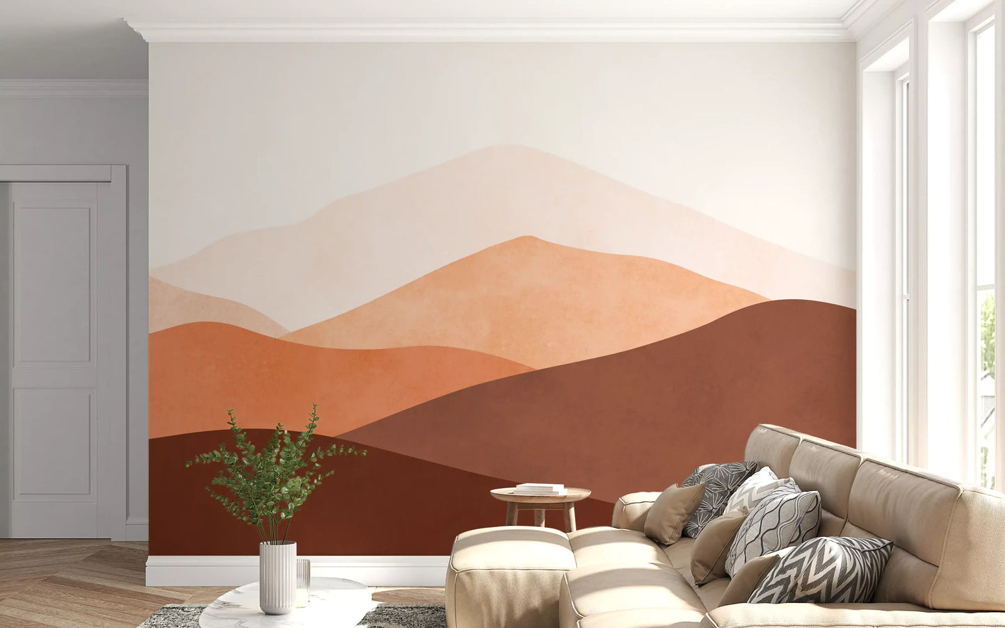 Abstract Ombre Mountains Wall Mural