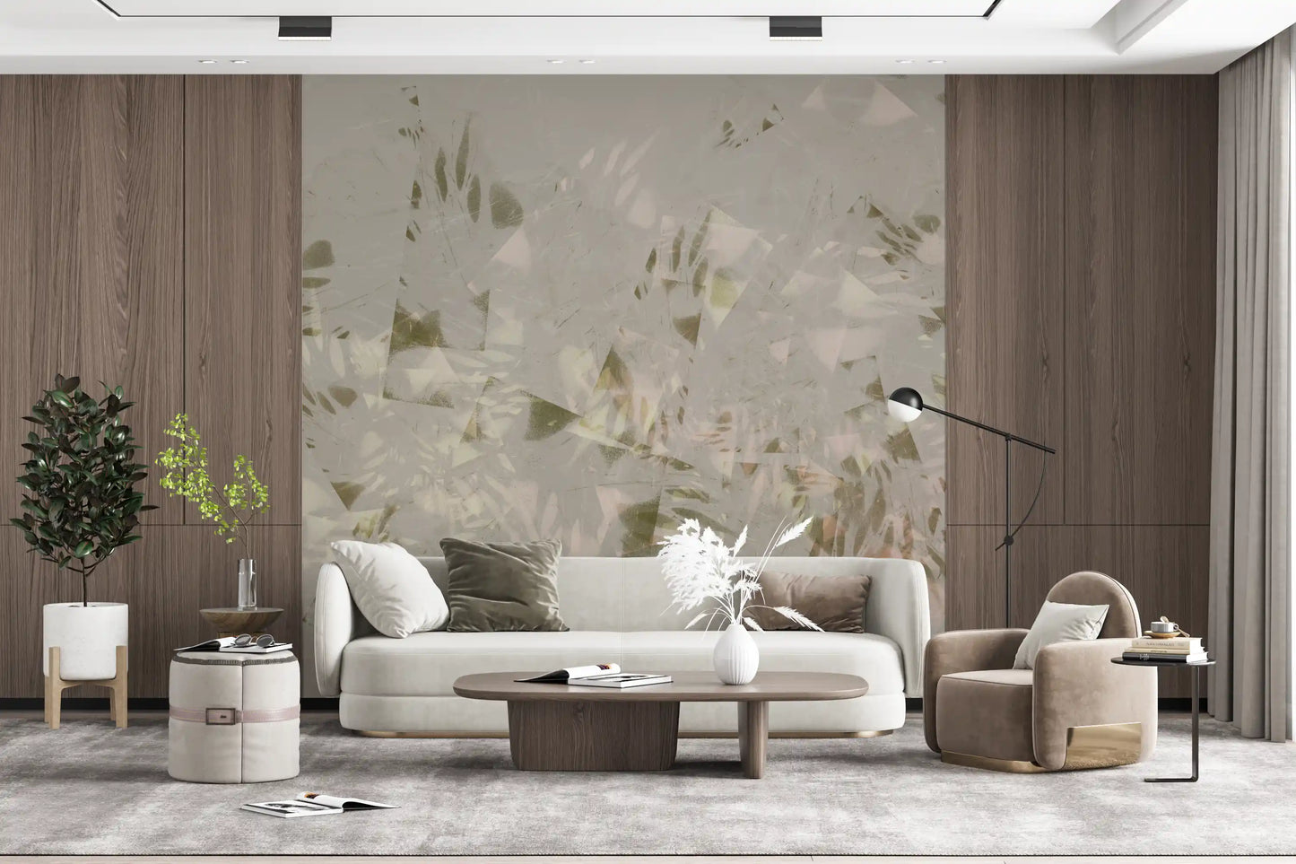 Soft Brushstroke Foliage Wall Mural