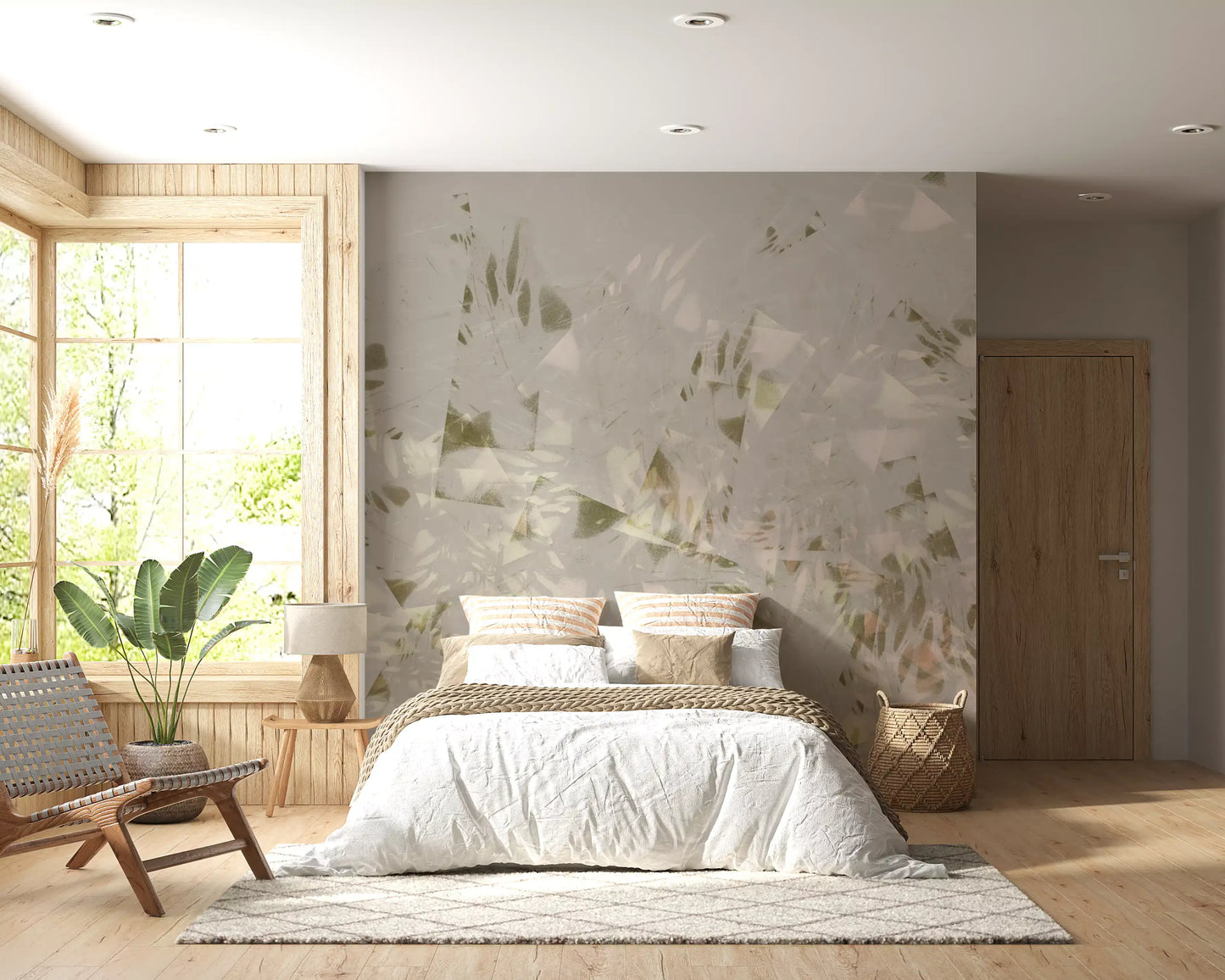 Soft Brushstroke Foliage Wall Mural