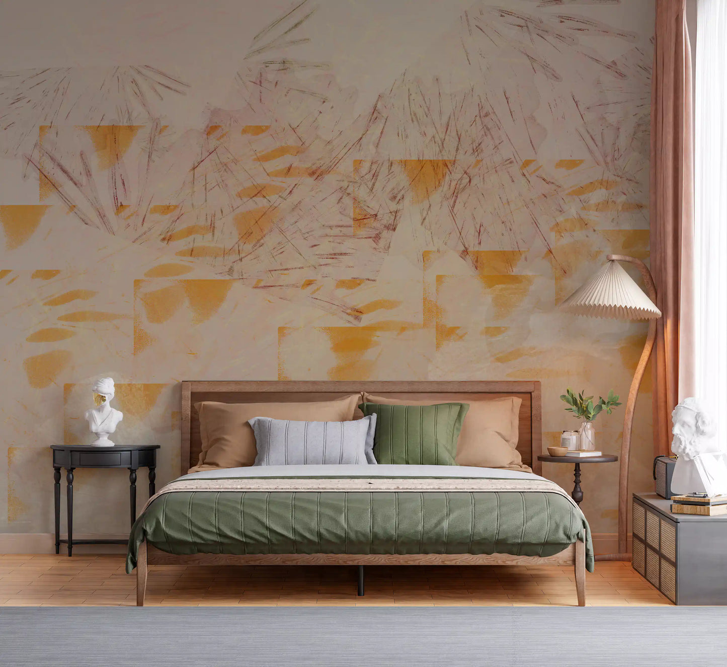 Abstract Earthy Textured Layers Wall Mural