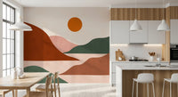 Minimalist Terracotta Horizon Wall Mural