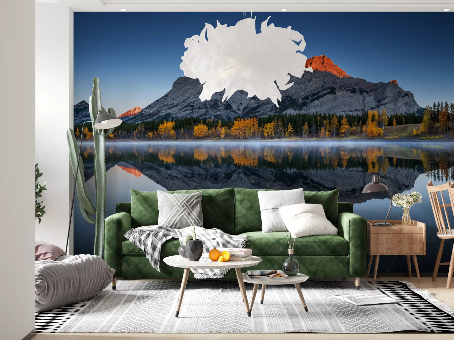 Golden Peak Alpine Reflection Wall Mural
