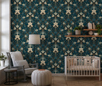 Heritage Botanical Scrollwork Wallpaper⁠