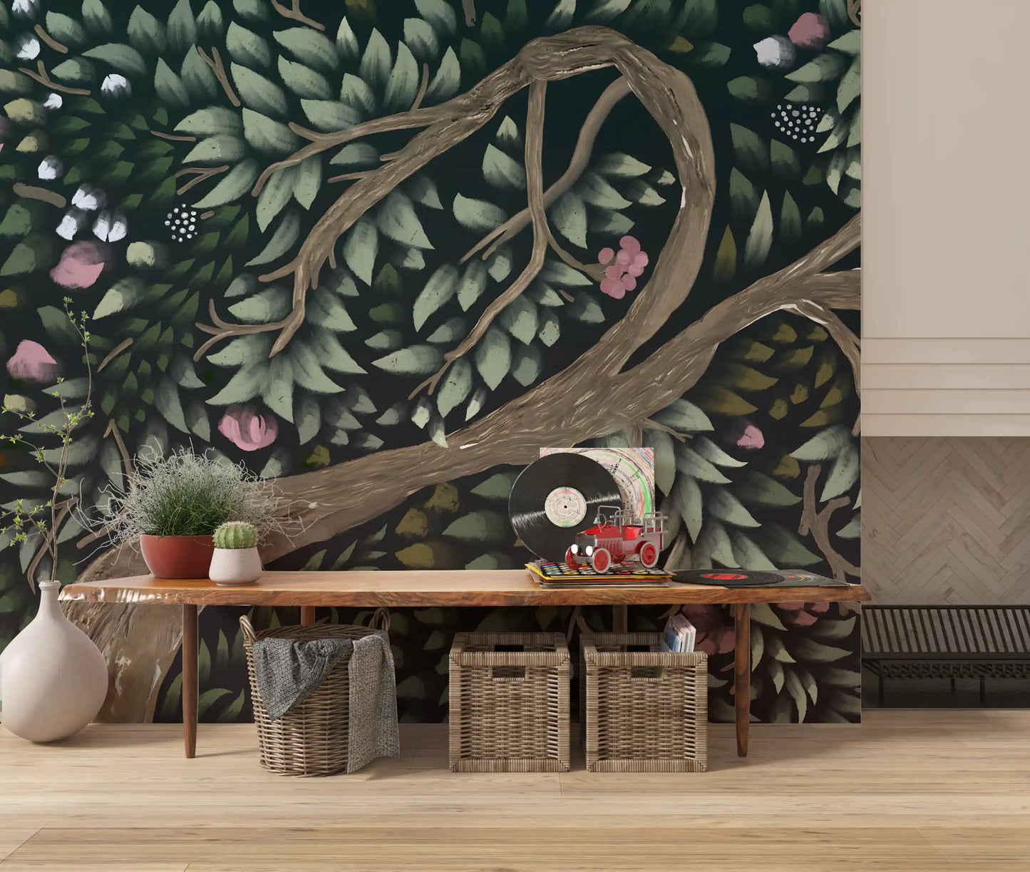 Enchanted Midnight Orchard Canopy Wall Mural