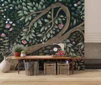 Enchanted Midnight Orchard Canopy Wall Mural