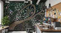 Enchanted Midnight Orchard Canopy Wall Mural