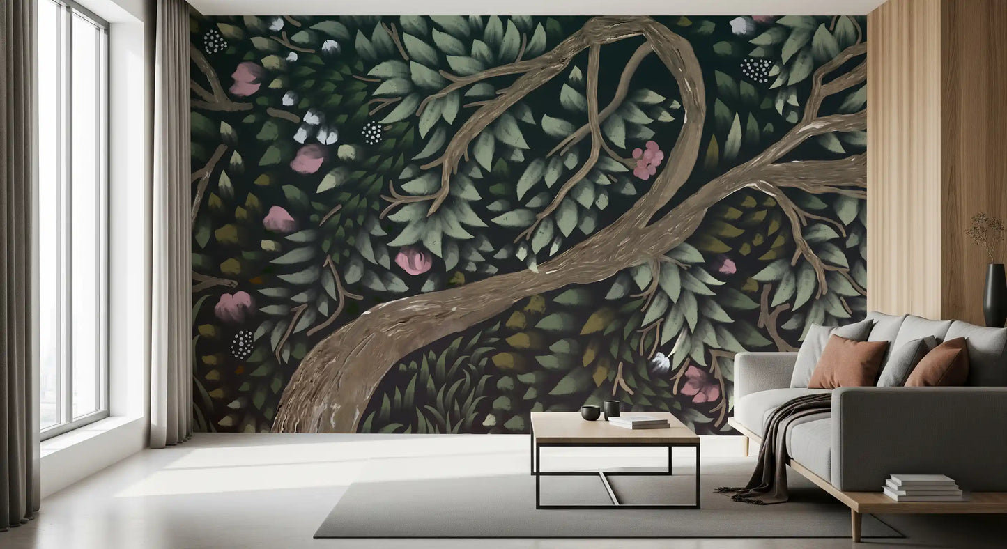Enchanted Midnight Orchard Canopy Wall Mural