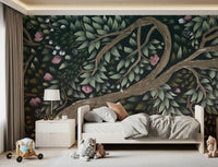 Enchanted Midnight Orchard Canopy Wall Mural