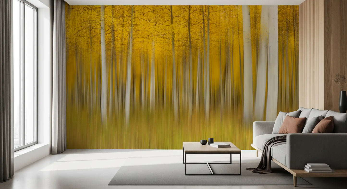 Golden Aspen Forest Motion Wall Mural