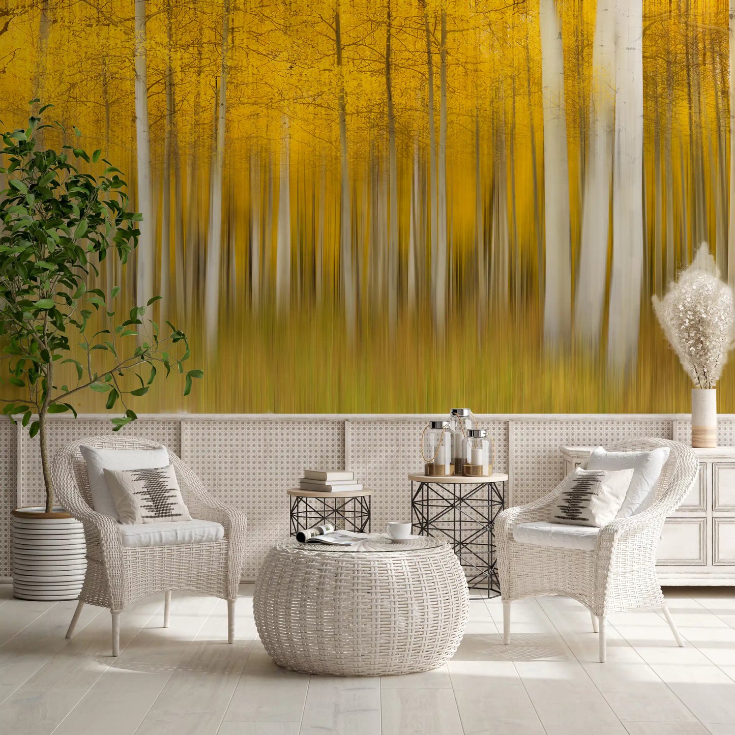 Golden Aspen Forest Motion Wall Mural
