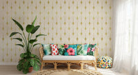 Golden Art Deco Fan Motif Wall Mural