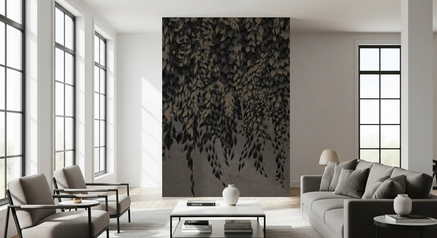 Ink-Wash Trailing Willow Study Wall Mural