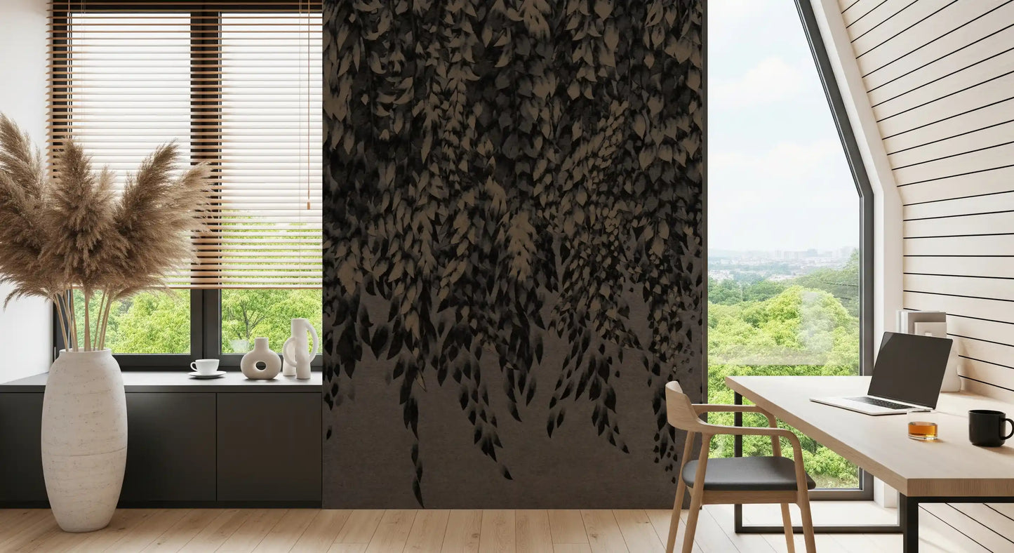 Ink-Wash Trailing Willow Study Wall Mural