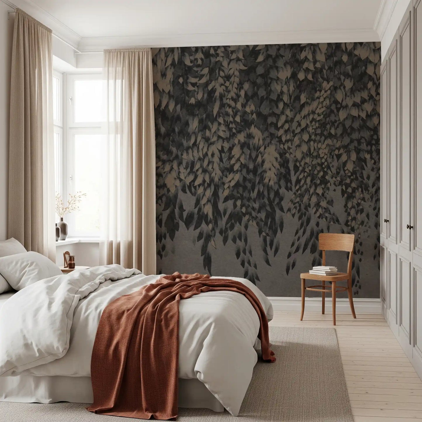 Ink-Wash Trailing Willow Study Wall Mural