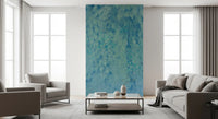 Ethereal Cascading Leaves in Soft Blue Wall Mural
