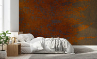 Burnished Amber Leaf Pattern Wall Mural