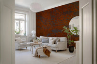 Burnished Amber Leaf Pattern Wall Mural