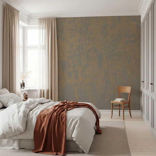 Ethereal wall mural wrapping a bedroom in cascading willow leaves GD11303