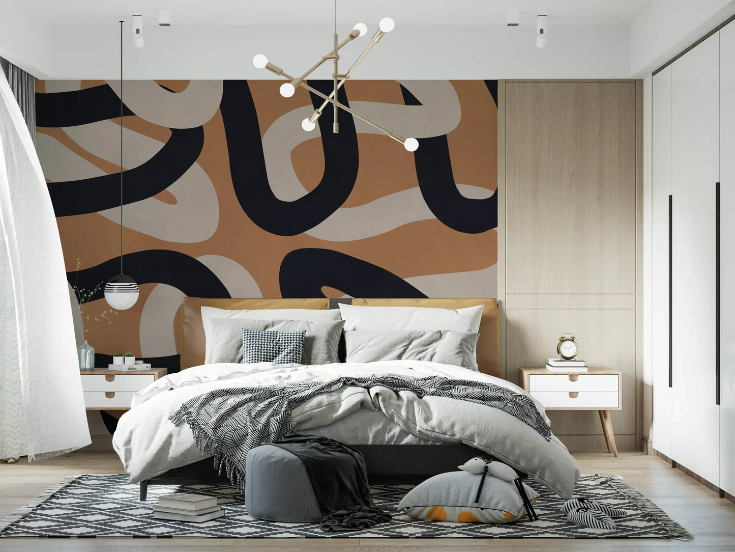 Intertwined Earthy Curves Wall Mural