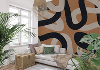 Intertwined Earthy Curves Wall Mural