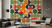 Bohemian Abstract Geo Circles Wall Mural