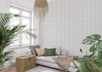 Zellige Style Square Tiles - Ghost Wallpaper⁠