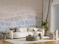 Gradient Waves of Line Art Wall Mural