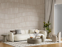 Minimalist Wavy Vertical Lines in Taupe Wall Mural