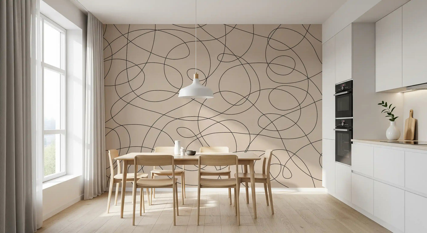 Abstract Ink Flow Pattern Wall Mural