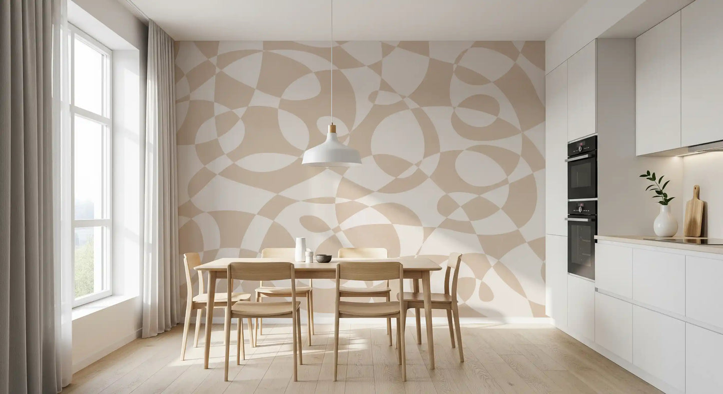 Minimalist Fluid Geometry Wall Mural