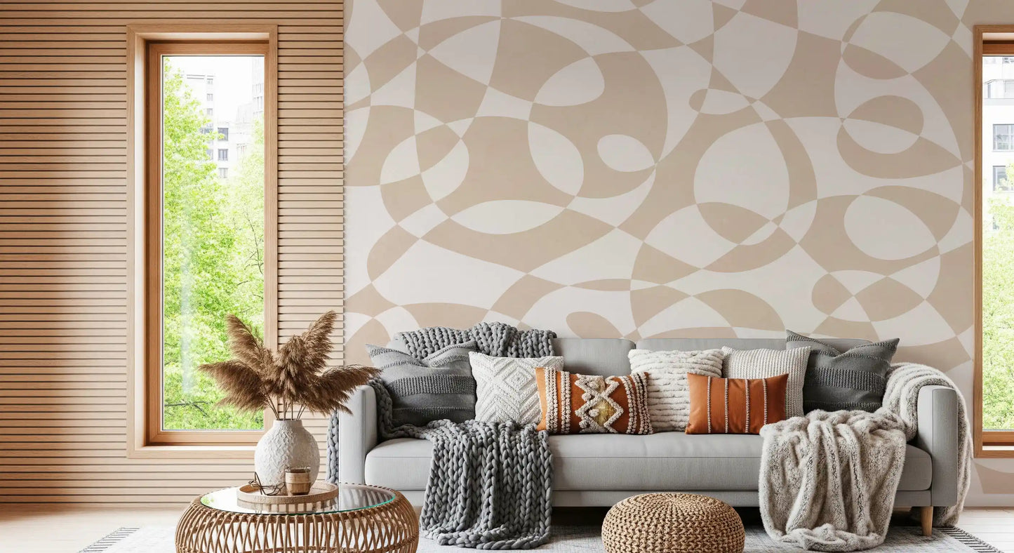 Minimalist Fluid Geometry Wall Mural