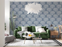 Coastal Marine Coral and Anchor Pattern Wallpaper⁠