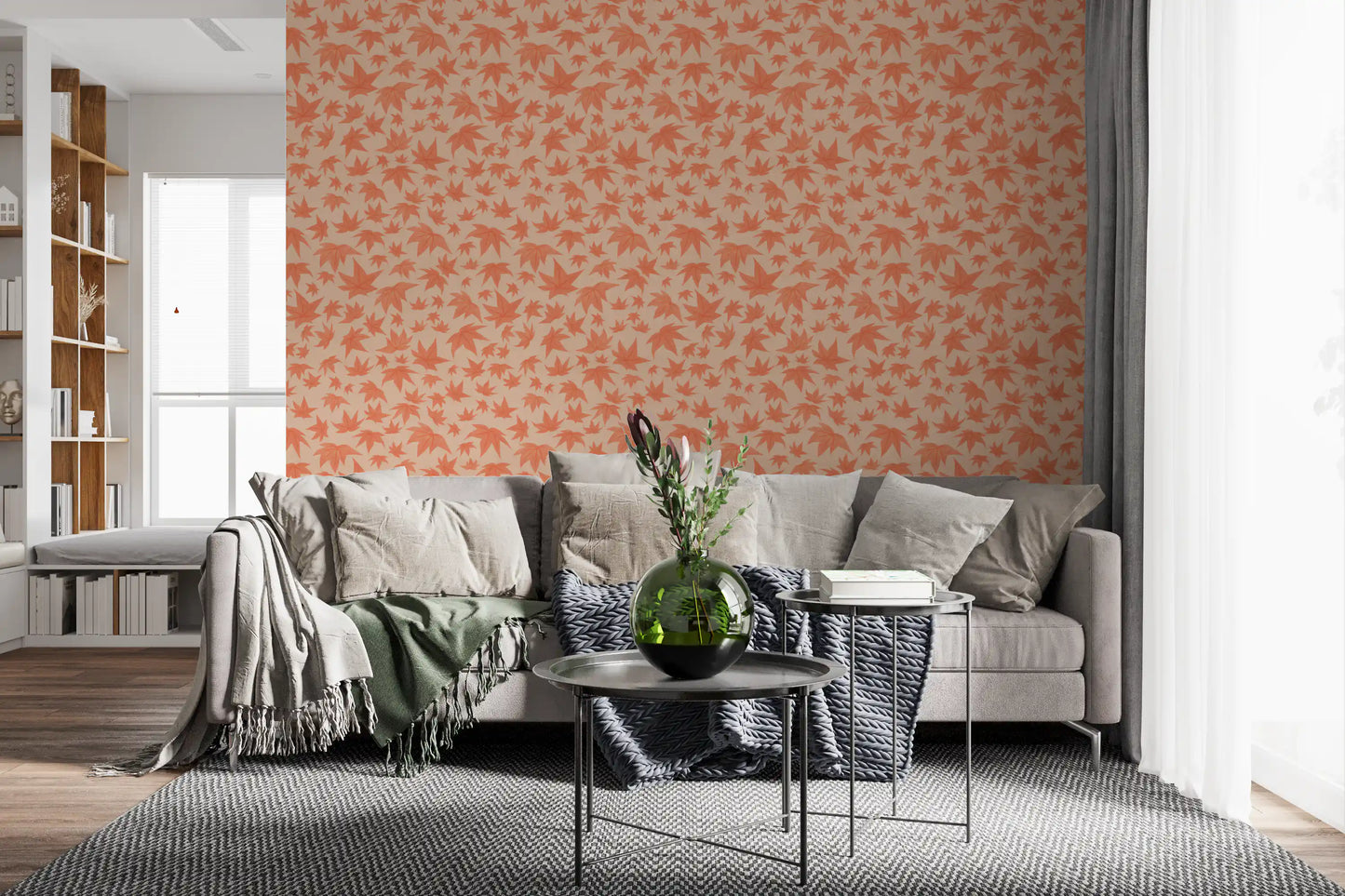 Japanese Maple Leaves - Soft Corals Wallpaper⁠