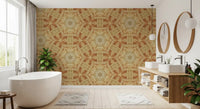 Soft Peach Ruffled Kaleidoscope Wallpaper⁠