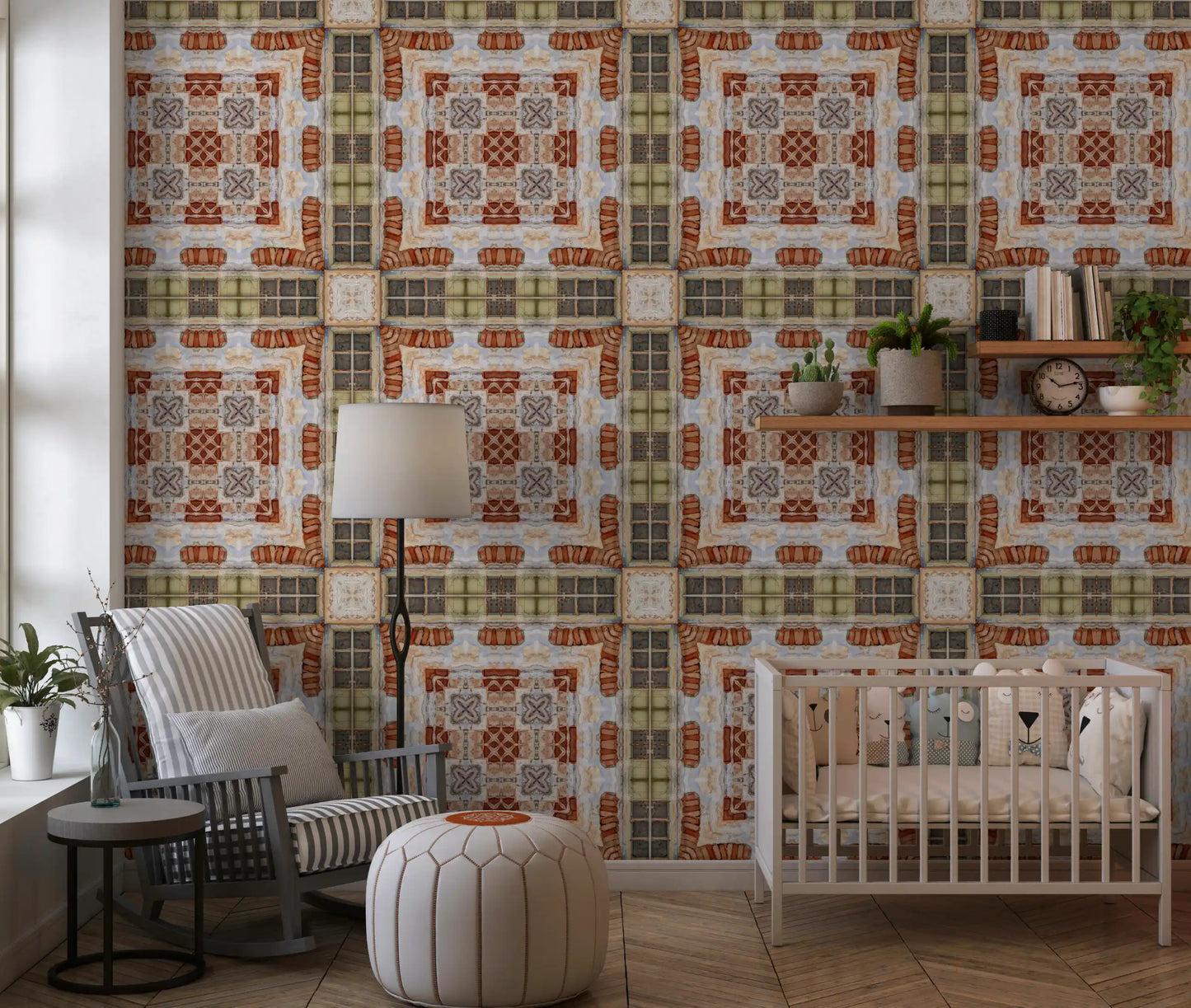 Rustic Brickwork Mosaic Wallpaper⁠