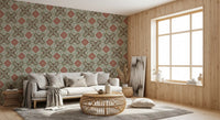 Rustic Geometric Weathered Wood Wallpaper⁠