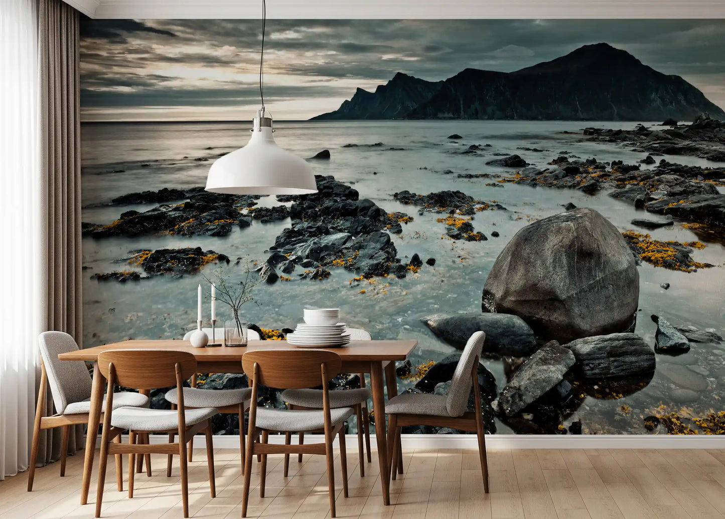 Nordic Coastal Mountain Range Wall Mural