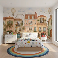 Charming Animal Town Scene Wall Mural