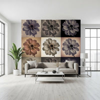 Vintage Botanical Dalia Grid Wall Mural