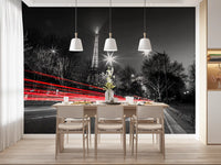 Night in Paris Cityscape Wall Mural