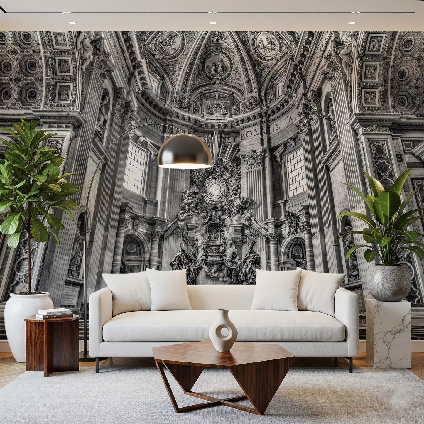 Cathedral Dome and Altar Perspective Wall Mural