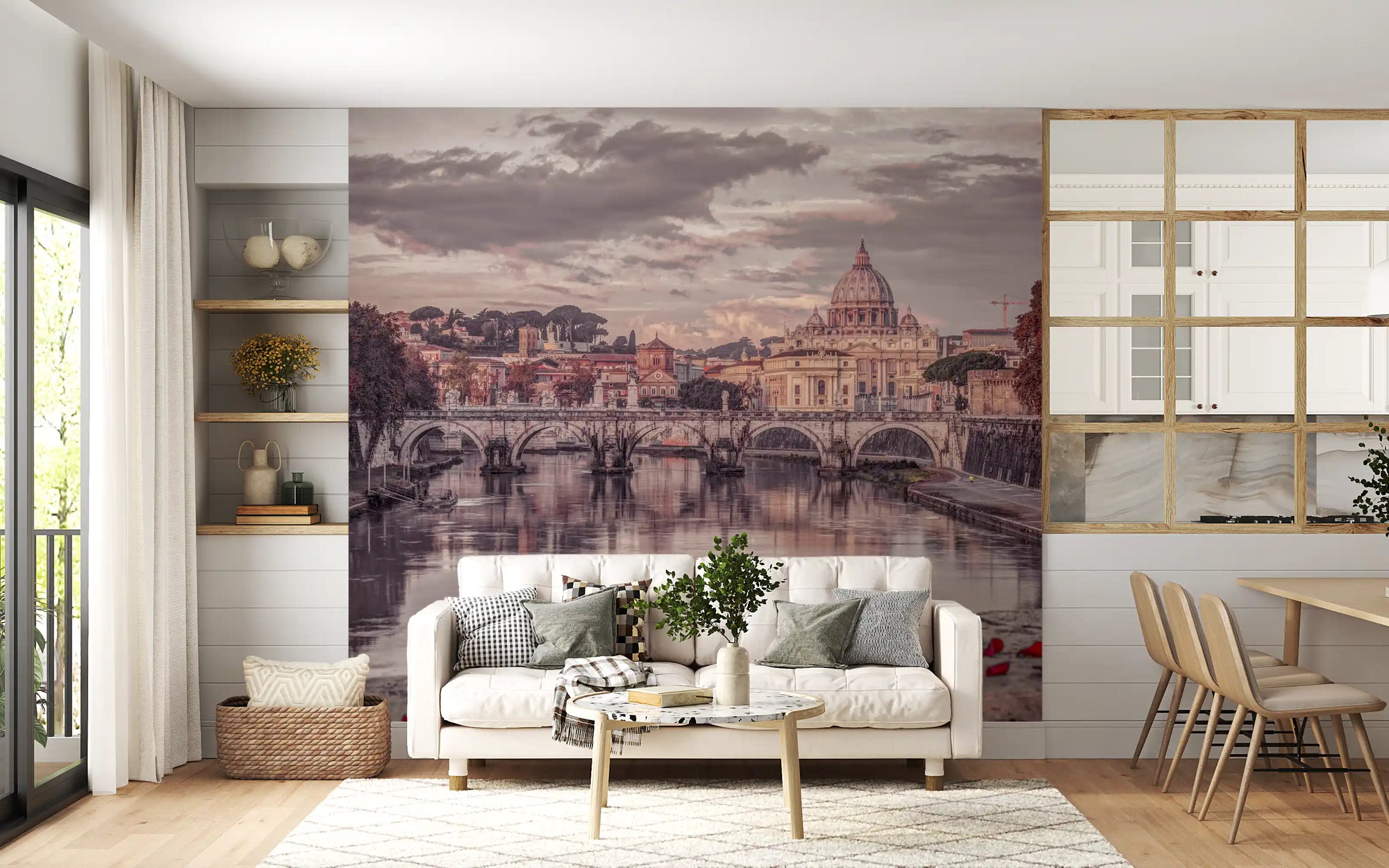 St. Peter's twilight view wall mural set in a living room GD11395
