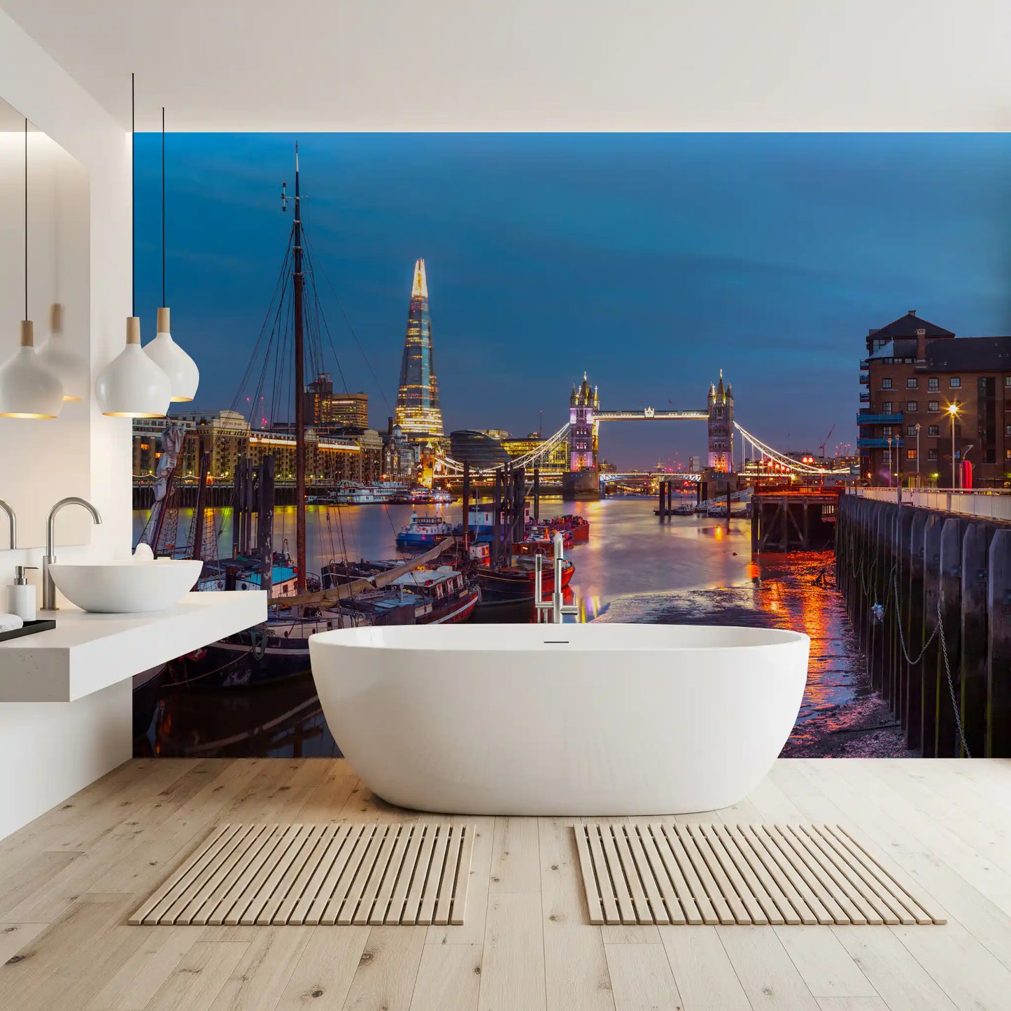 Thames Reflection Architecture Wall Mural