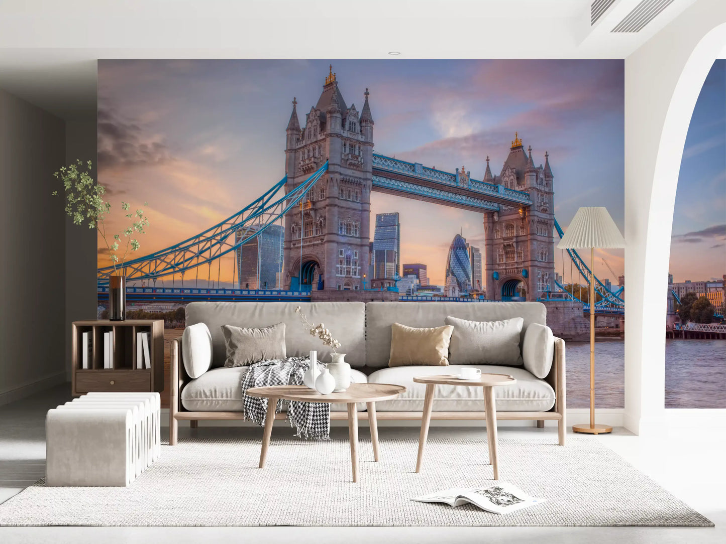 Victorian Gothic Bridge Silhouette Wall Mural