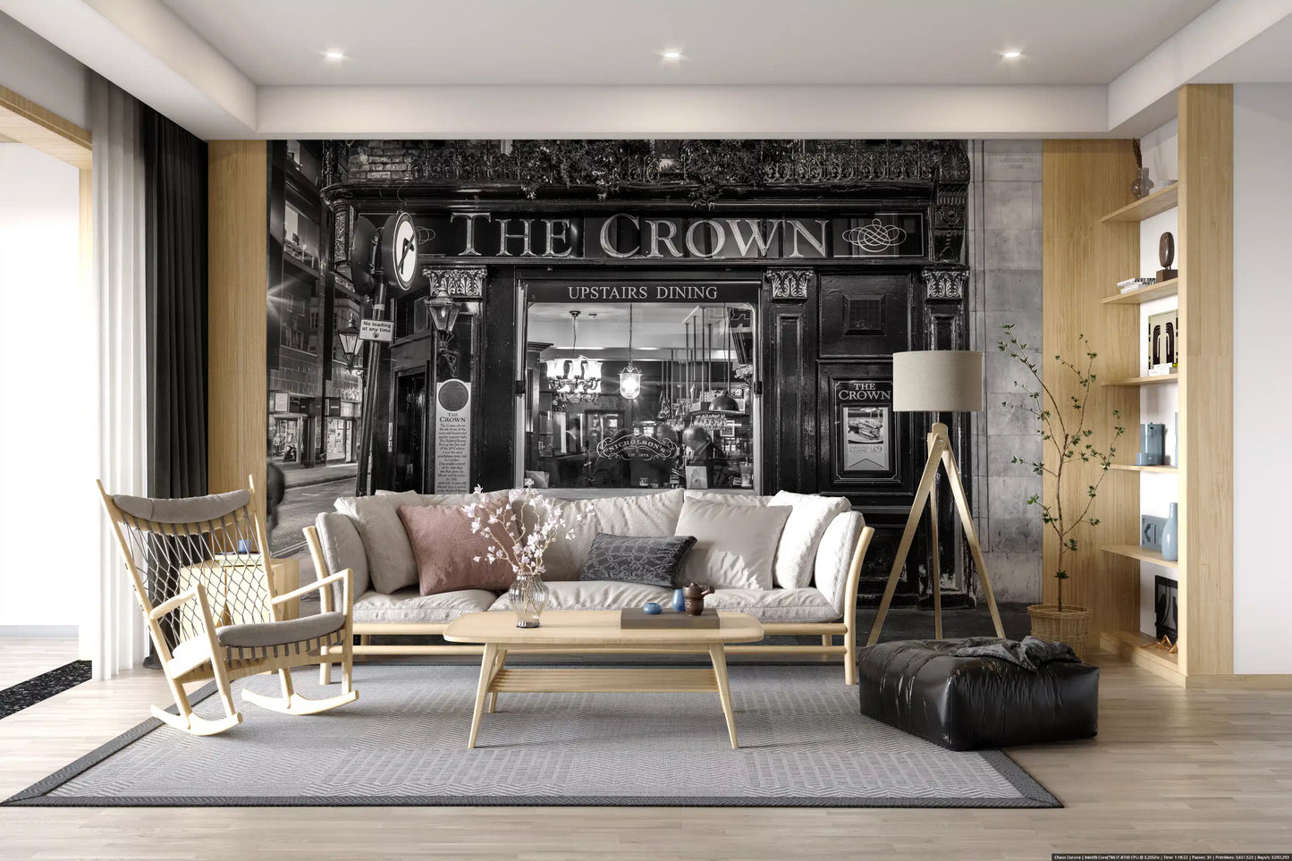 Classic Tavern Street Scene Wall Mural