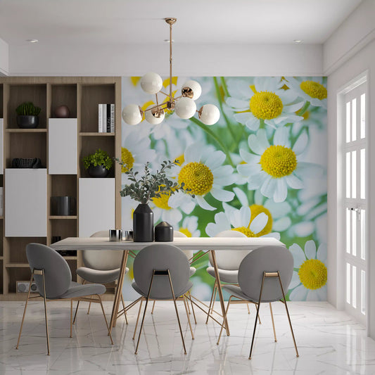 Dining room set in a spring meadow scene, Spring Meadow Bloom wall mural GD11410
