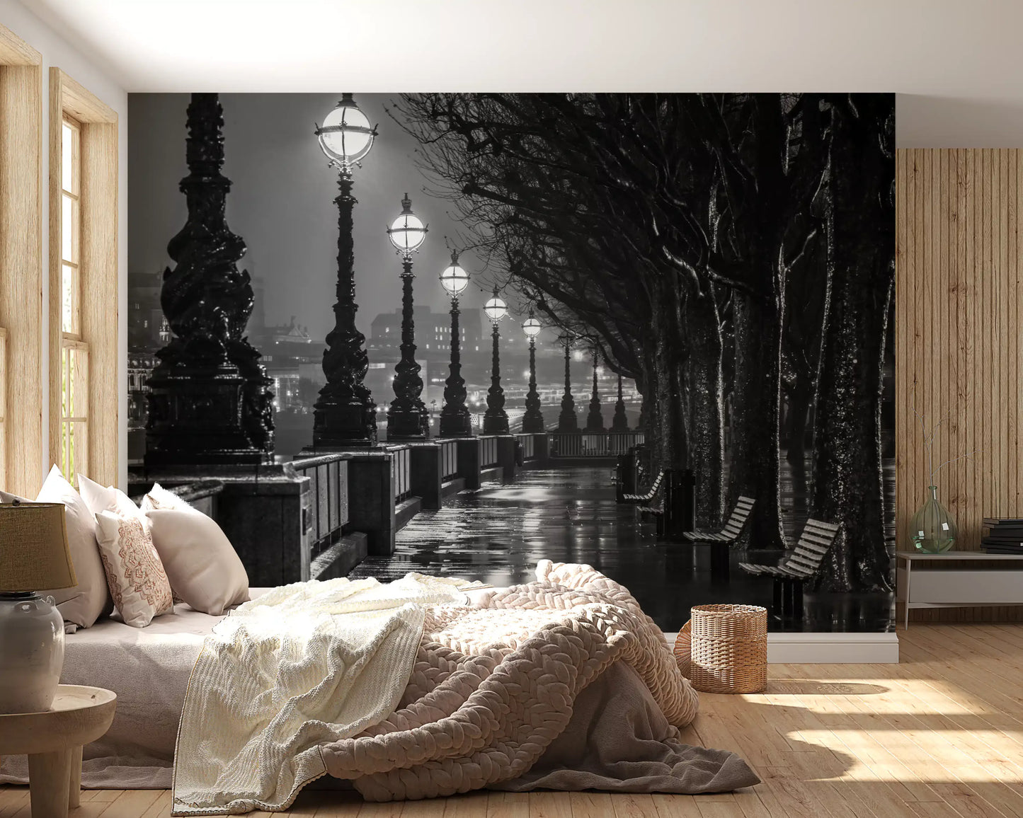 Urban Rain Reflections Wall Mural