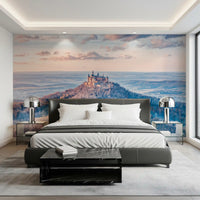 Misty Mountain Fortress Panorama Wall Mural