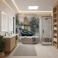 Evening Dutch Canal Passage Wall Mural