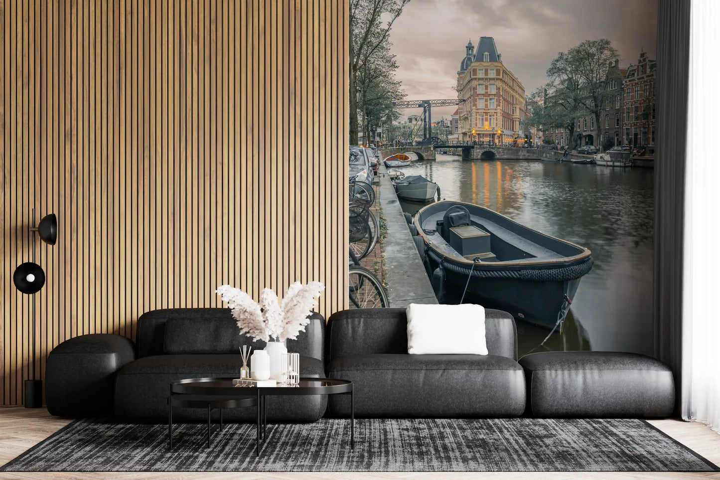 Evening Dutch Canal Passage Wall Mural